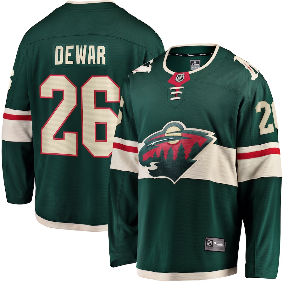 Men's Minnesota Wild Connor Dewar #26 Green Home Breakaway Jersey